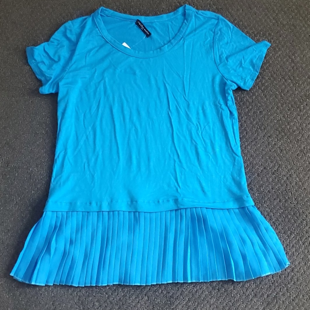 Peplum pleated shirt super soft lightweight NWT